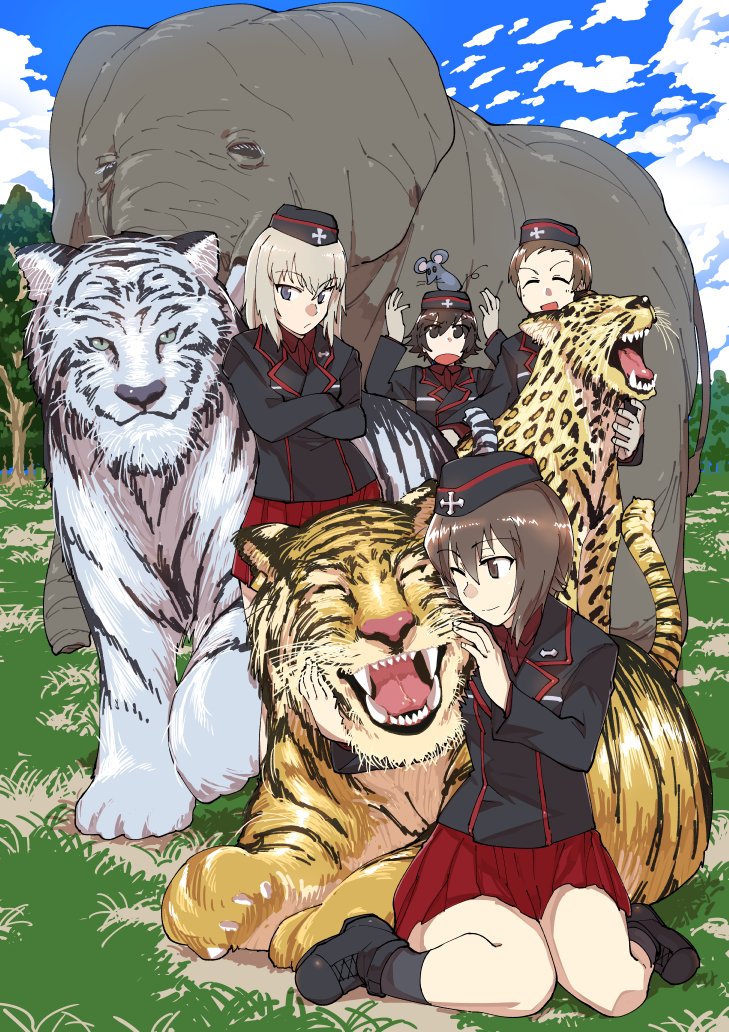 DunkleRxse's tweet photo. "In order to be more responsible with each of our Tanks and Crew, Principal Nishizumi thought it would be a good Idea to get each a slightly tame Wild Animals as Pets, how is that supposed to help?!"

#GuPRP #MVRP #OpenRP https://t.co/1ikYVKhyQt