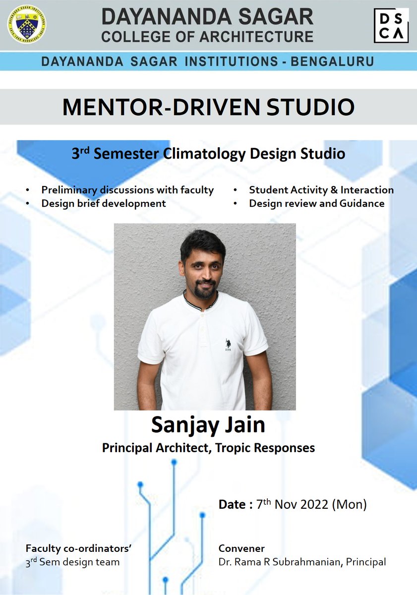 DSCA81051717's tweet photo. Dayananda Sagar College Of Architecture (DSCA), Bengaluru presents:
#InTheProcessOfLearning
#DayanandaSagarCollegeOfArchitecture
#MentorDrivenStudio_ClimatologyDesignStudio
#DSCA_Studio https://t.co/BjjTCfcP4d