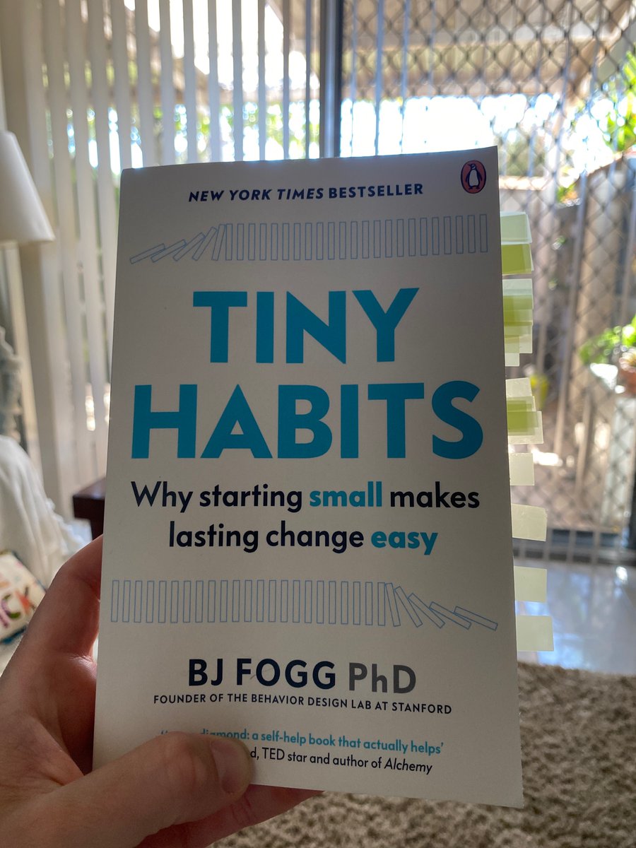 So far this has been a really useful read. Simple strategies to introduce good habits into your life. Finding some links to physio too I believe..