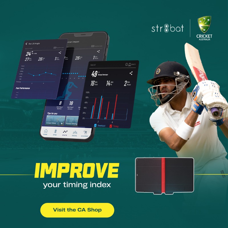 CricketAus's tweet photo. There are 11 types of dismissal for a batter, but hundreds of ways to avoid getting out! 

@Str8bat is helping batters all over the country hone their skills and take their game to the next level ⬇️