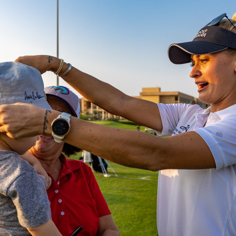 LETgolf's tweet photo. Ahead of the @Aramco_Series @amy_boulden &amp; @IsabellaDeilert hosted a clinic with juniors 🏌️‍♀️

They demonstrated shots before helping the juniors with their games &amp; hosting a Q&amp;A.

#RaiseOurGame | #BringTheEnergy