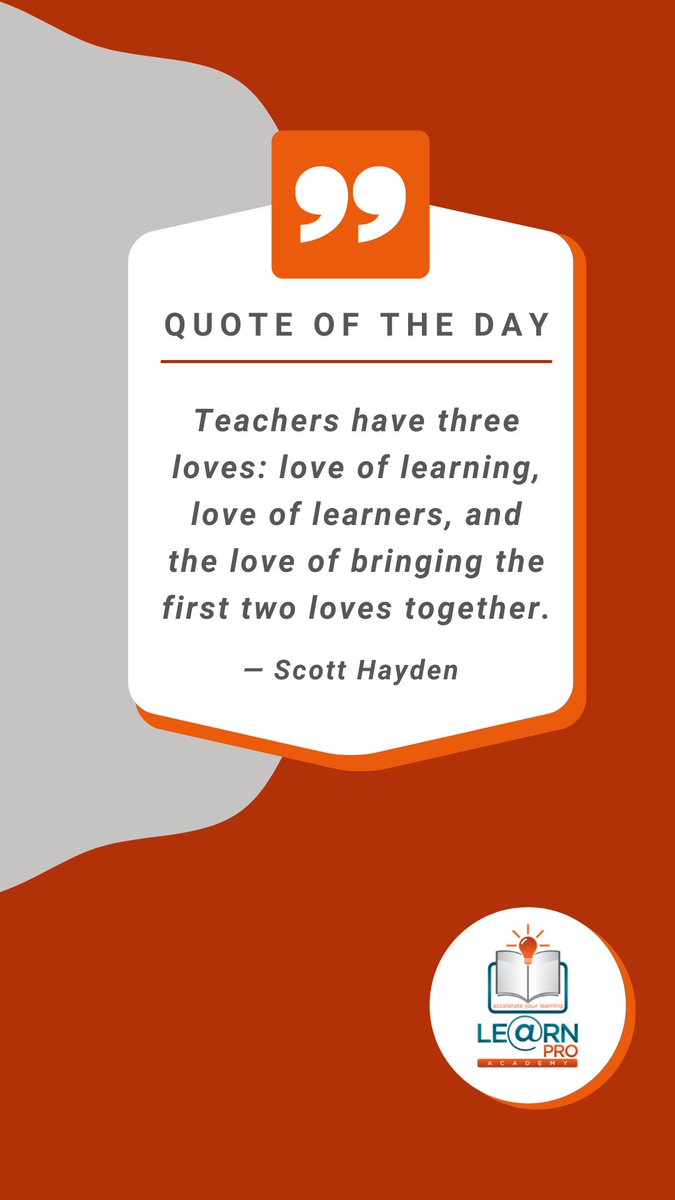 learnproacademy's tweet image. Shoutout for your favorite teacher . . . 

#ScottHayden
#EduQuote
#LearnPro
#LearnProAcademy