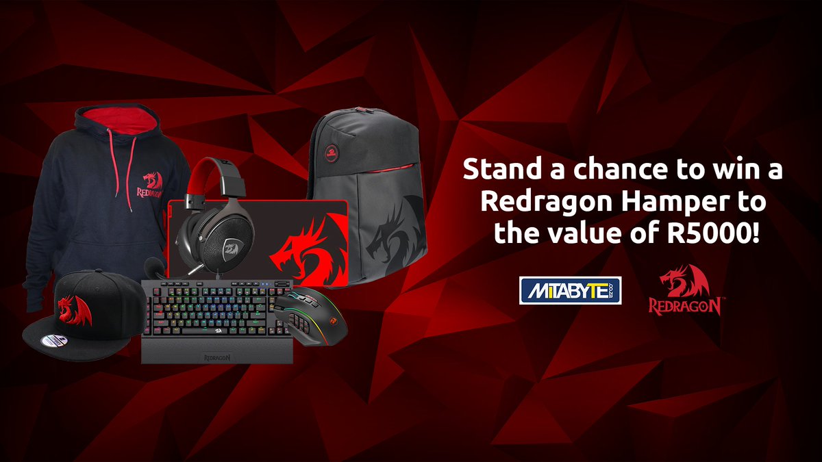 Hey Redragonners! We've partnered up with <a href="/mitabyte/">Mitabyte</a>  to give one lucky winner this awesome Redragon hamper worth R5000!

Get your entries in using this link: bit.ly/Mitabyte_RD_gi…
Good luck! 💥💥

Competition ends on the 15th of December.