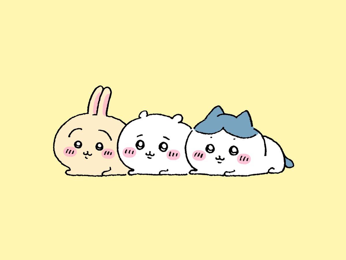 no humans simple background :3 yellow background rabbit animal focus blush  illustration images