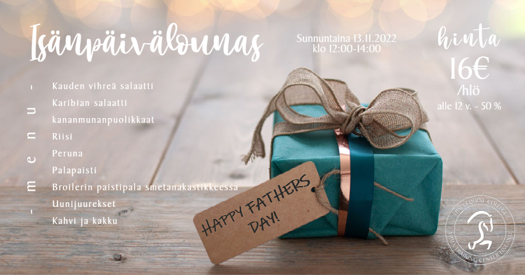 Tervetuloa Isänpäivälounaalle Hevosopistolle sunnuntaina 13.11.2022  klo 12:00-14:00 💙

Varaukset: Oppilasruokala p . 040 860 7890

#isänpäivän #hevosopisto #ypäjä