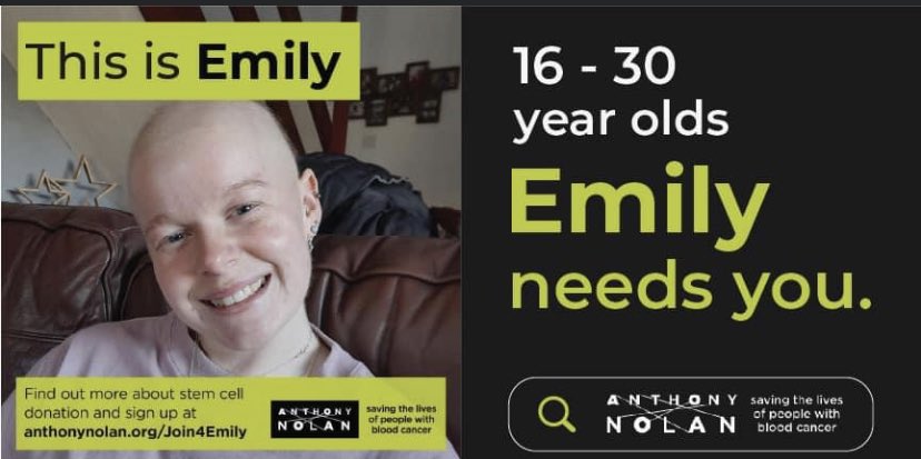 Please retweet!!! 
We need as many 16-30 year olds to sign up to be a stem cell donor snd save Emily’s life 💛💛💛💛💛

<a href="/imacelebrity/">I'm A Celebrity...</a> <a href="/antanddec/">antanddec</a> 

Please help us find her a match!