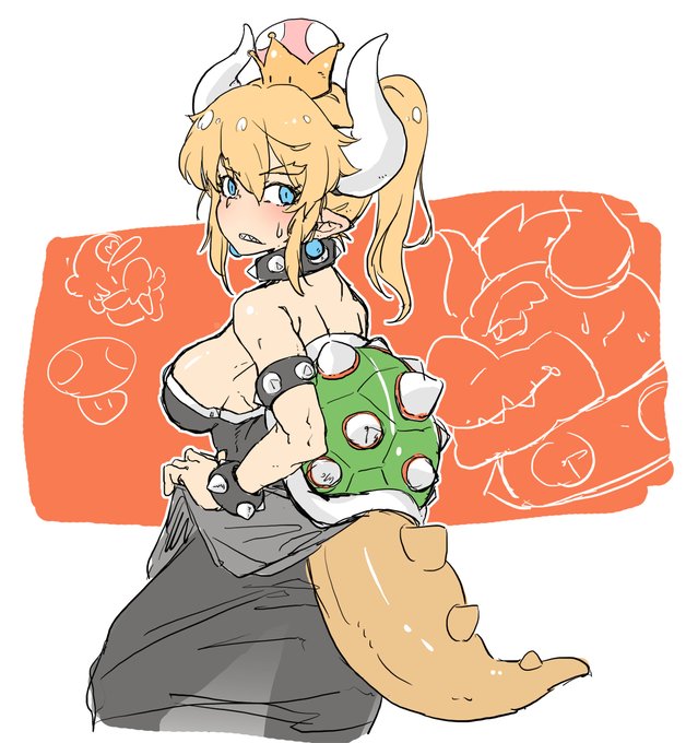 消しちゃったし昔の絵を再掲していこうってことでクッパ姫。これ2018年、懐かしいね。('・ω・`) 
