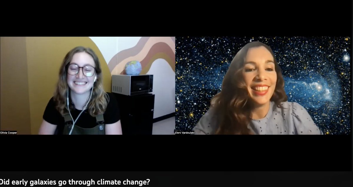 We had so much fun! 'Did early galaxies go through climate change?'  Check it out! 

Link youtube.com/watch?v=do8m0i…

<a href="/aotjena/">Astronomy on Tap Jena</a> <a href="/astronomyontap/">Astro On Tap HQ</a> <a href="/astr0livia/">Olivia Cooper</a> 
#astronomyontap #climatechange #jwst #galaxies #astronomy #outreach