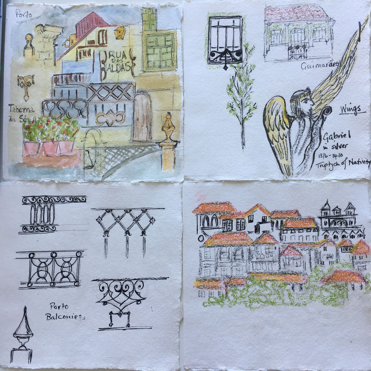 Linda Walsh is our artist of the week. Linda loves to travel widely and her experiences and impressions, recorded in photographs and increasingly in sketchbooks, provide the inspiration for her textile art.

#travel #travelsketch #travelsketchbook #inspiredbytravel