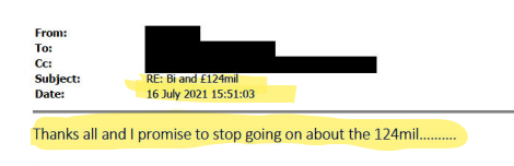 Zidave1's tweet photo. I promise I won't stop going on about the #footballindex £124m @andrewjonrhodes @GamRegGB @DCMS @michelledonelan @scullyp - even if it is an inconvenience to the author of this email. Not until we get justice! https://t.co/aOIJzU0AUd
