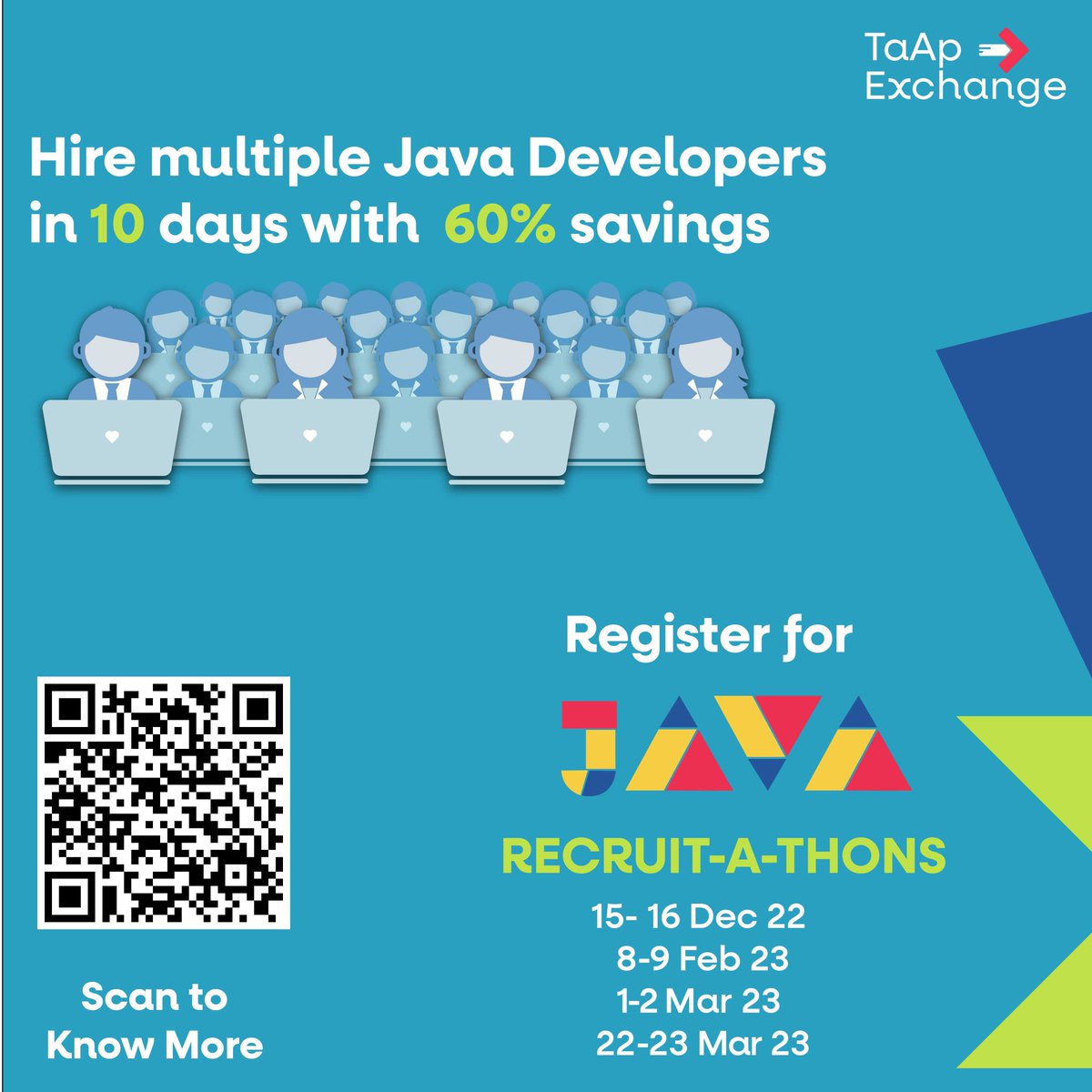 @hireitpeople Hey @hireitpeople We are hosting virtual recruitment events focused on #java #python #react developers exclusively for the #us  IT industry. Hire qualified tech talent in just 10 days, scan the qr code for more details. #recruitmentprocessoutsourcing 