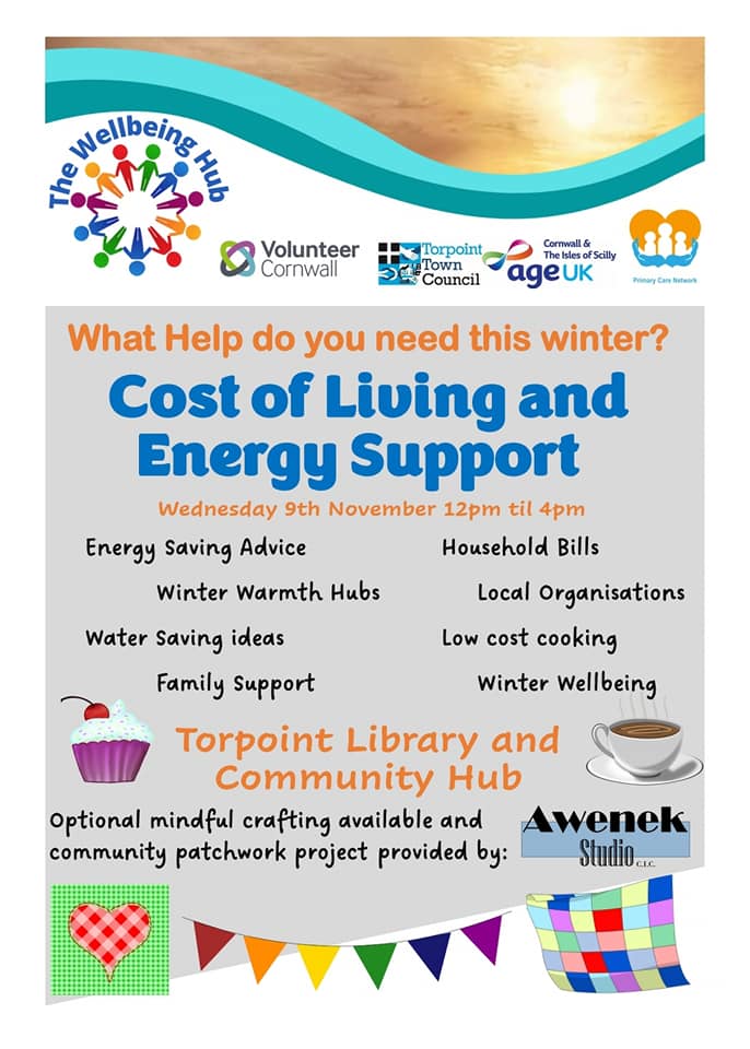 Age UK Cornwall πΊπ¦π³οΈβπ (@ageukcornwall) on Twitter photo We are in your area todayπ
Torpoint Library and Community Hub and <a href="/AgeUKCornwall/">Age UK Cornwall πΊπ¦π³οΈβπ</a> are hosting a cost of living and wellbeing event.
Everyone is welcome - live demos, specialists and a range of service providers to answer your questions.
#costofliving #wintersupport We are in your area todayπ
Torpoint Library and Community Hub and <a href="/AgeUKCornwall/">Age UK Cornwall πΊπ¦π³οΈβπ</a> are hosting a cost of living and wellbeing event.
Everyone is welcome - live demos, specialists and a range of service providers to answer your questions.
#costofliving #wintersupport