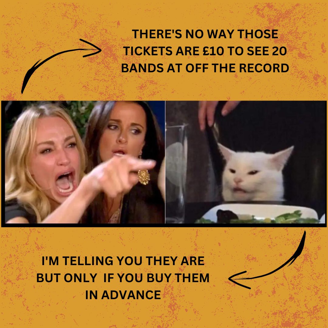 Yes it’s true! But advance tickets for Saturdays show are only available until midnight on Friday! A limited number of tickets will be made available at a higher price on the door so you better get yours now! What are you waiting for?! 

billetto.co.uk/e/off-the-reco…