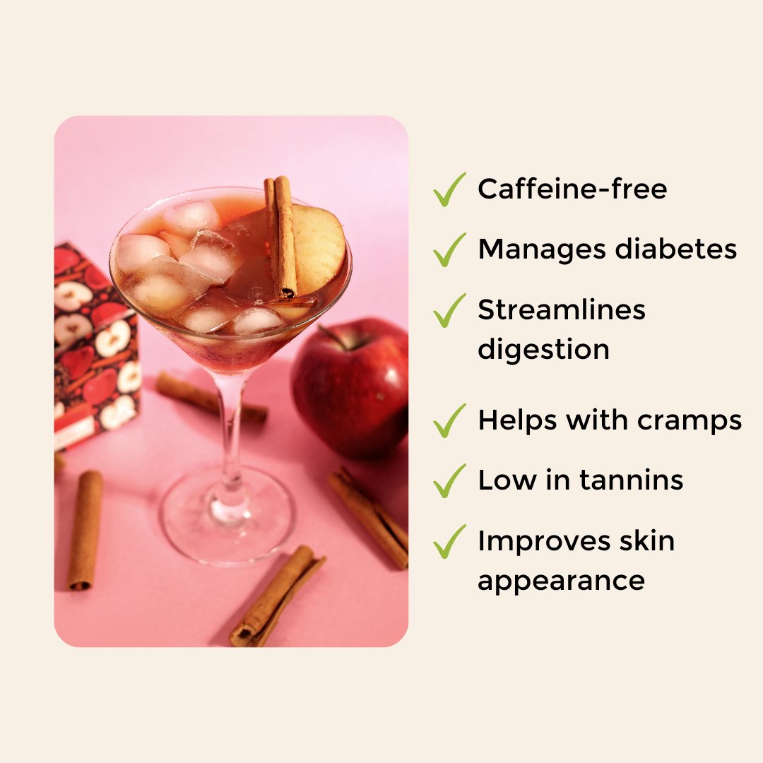 KarmaKettleTeas's tweet photo. Bored of caffeine huh? Start painting the town red with rooibos tea! Here's why you should switch to Rooibos tea. 🍎🍷 https://t.co/sIr4Qs9e46