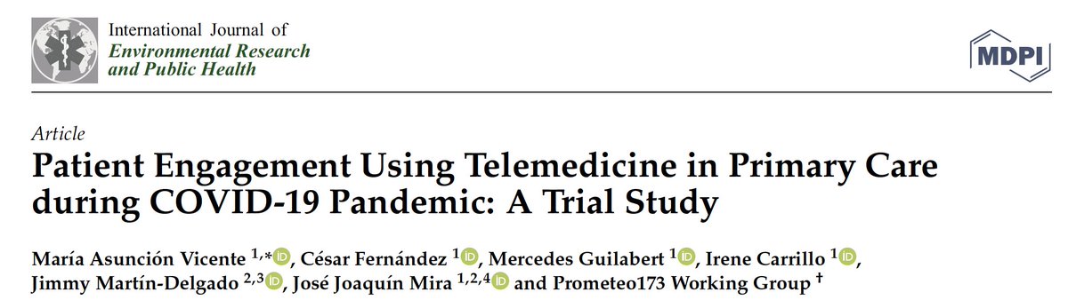 Nuevos datos de cómo la telemedicina contribuye a lograr una mayor implicación del paciente y a cumplir con los objetivos terapéuticos... mdpi.com/1660-4601/19/2…