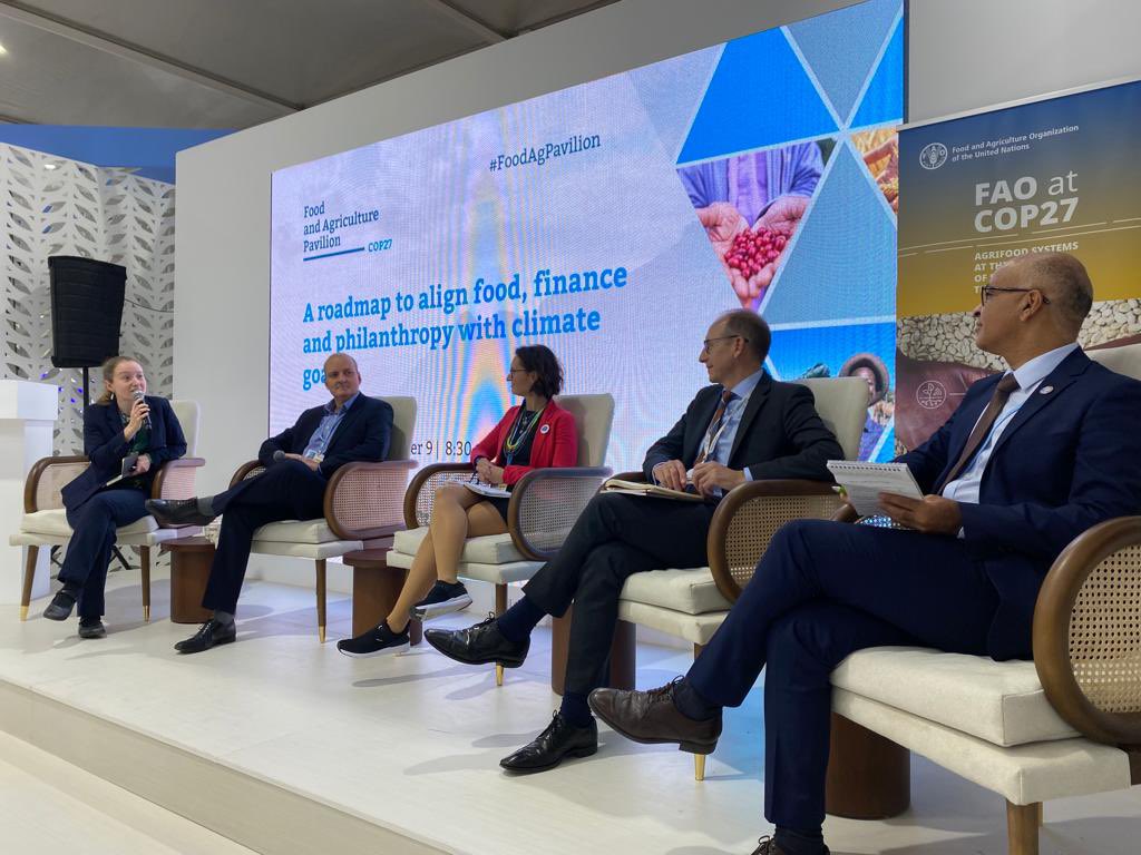 A FAIRR panel at #COP27 today discussed work on a 1.5C roadmap for global agriculture similar to the <a href="/IEA/">International Energy Agency</a> ‘Net Zero by 2050’ roadmap for energy. <a href="/ZitouniOuldDada/">Dr Zitouni Ould-Dada</a>, Deputy Director at FAO, confirmed work is underway at the FAO with the aim of publishing a roadmap by COP28.