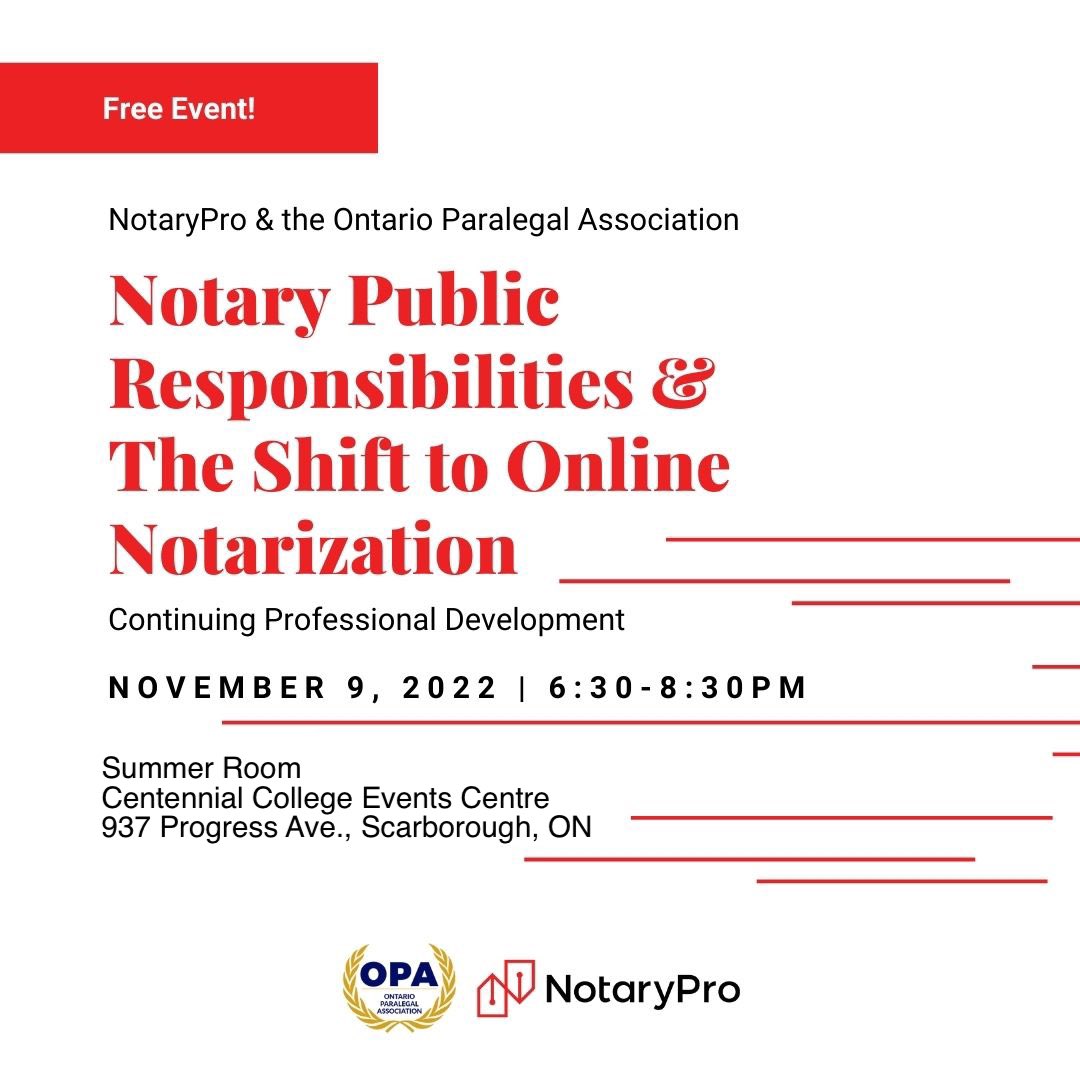 Happening TODAY!!!  Our first in person CPD of 2022. See you there! 

******
IMPORTANT ADDRESS CHANGE
937 Progress Ave., Scarborough 
Summer Room 
*******

IT’S NOT TOO LATE TO REGISTER: opaonline.ca/events/notary-…