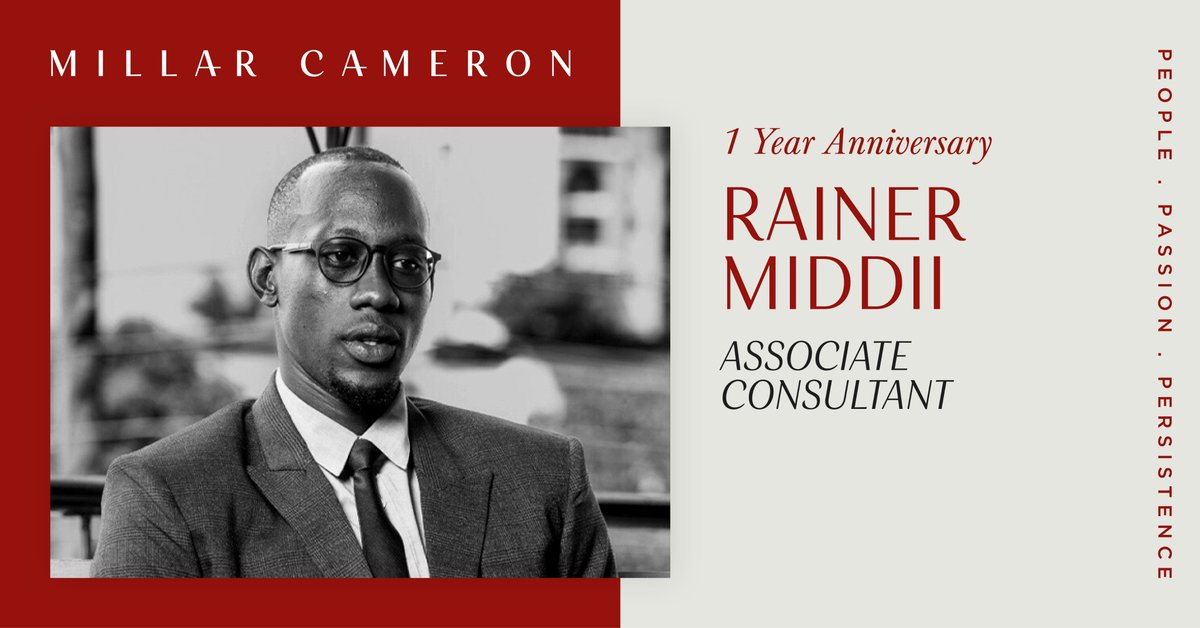MillarCameron's tweet photo. “I am delighted to congratulate Rainer on his one year anniversary, at Millar Cameron.
Thanks Rainer for your colleagueship and looking forward to watching you develop further within the business.” - Conor O'Callaghan
#MillarCameron #ExecutiveSearch #Africa https://t.co/zS8PHnw1aT