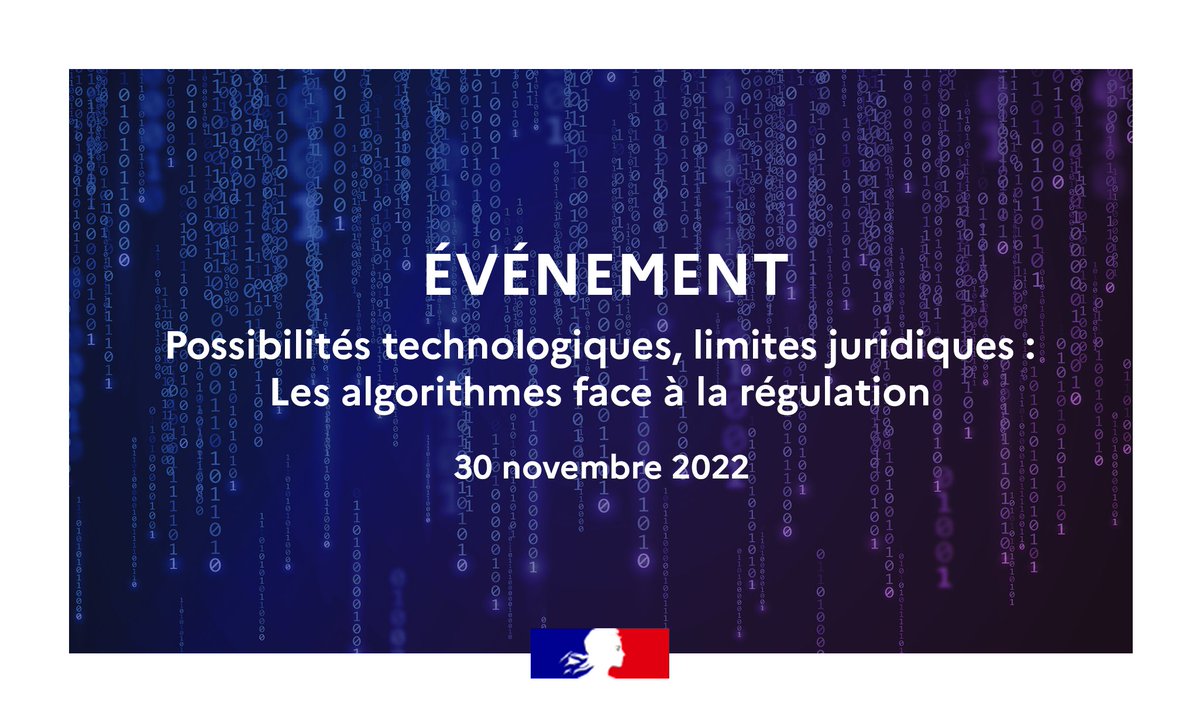 #EVENEMENT | Le PEReN co-organise le 30 novembre (<a href="/Inria/">Inria</a> <a href="/sciencespo/">Sciences Po</a> @CNNum <a href="/DGEntreprises/">Direction générale des Entreprises</a>) des conférences et un hackathon sur le thème « Possibilités technologiques, limites juridiques : Les algorithmes face à la régulation ». 
👉 …gorithmes-regulation.evenium-site.com 
#Numérique #IA