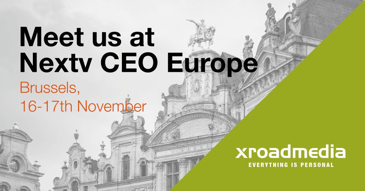 xroadmedia's tweet image. This time next week, we will be in Brussels for the Nextv CEO Europe!

Our Global Head of Sales, Greg Valiquette, will be there, so book some time with him to discuss how you can get more out of your personalization here - calendly.com/xroadmedia/nex… 

#NextvCEOEurope