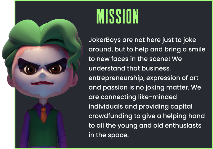 JokerBoysNFT's tweet photo. “My mother always tells me to smile and put on a happy face. She told me I had a purpose: to bring laughter and joy to the world.” 🃏🃏

Check our Roadmap on Discord: https://t.co/aHPYWTWuiF

🎁"3 Greenlist Giveaway"🎉
- Like, RT, mention 3 frens🃏😜

HAHAH! https://t.co/fLwlkRywSM