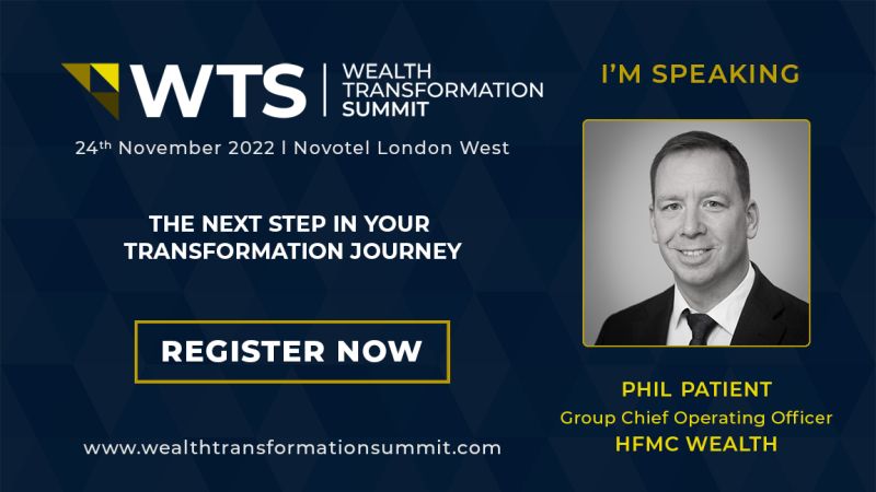 HFMCWealth's tweet photo. We are proud to announce our COO Phil Patient will be a speaker at the Wealth Management Transformation Summit as part of a fantastic line up of over 30 speakers!  The event will be taking place on the 24th November 2022 at the Novotel London!
#wealthmanagement #finance https://t.co/zHiAb3XhIy