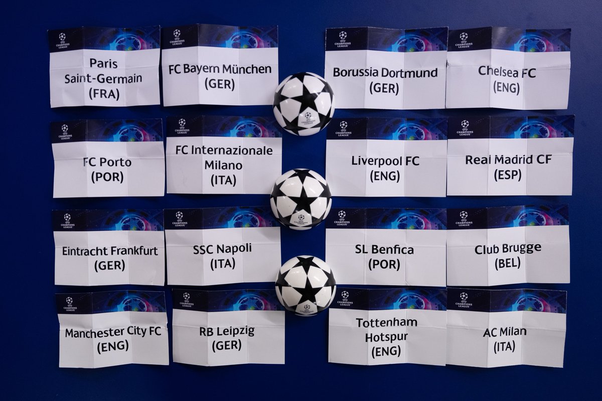 UEFA Champions League on X: The quarter-finals are set! ✔️ What's your  reaction to the draw? #UCLdraw  / X