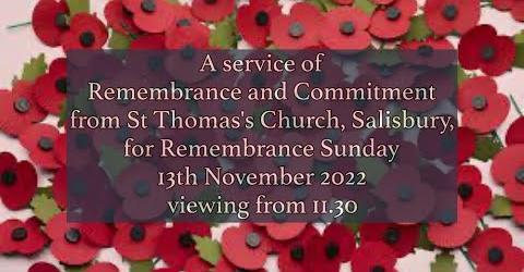 #RemembranceSunday service approximately 11.40am @SarumStThomas follows the Act of Remembrance (10.45 for 11am) in the Guildhall Square. The service will be led by the Rector, Revd Canon Kelvin Inglis and there will be music from the choir. youtube.com/watch?v=DL2To4… #remember