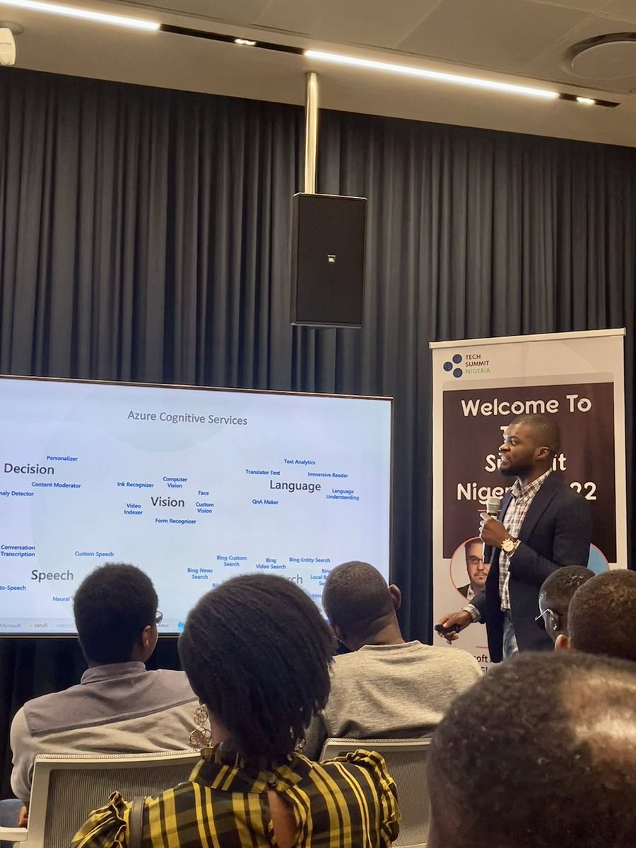 Breakout session with Emmanuel Eze ongoing conversations about Azure cognitive services.<a href="/emmanueleze_m/">Mannie</a> <a href="/KazeemCanTeach/">Kazeem Adegboyega | Azure MVP</a> <a href="/Deji_Folarin/">Deji Folarin 🇳🇬🌏 | MVP | MCT | #PowerAddict</a> <a href="/soluwawumiju/">Seyi Oluwawumiju (O)</a> #techsummitnigeria #techsummitng  #microsoft #azurecognitiveservices