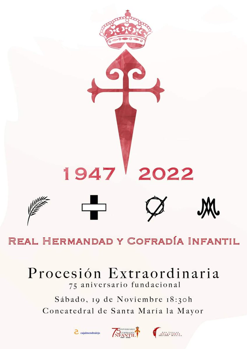 🥁🥁 ¡Procesión Extraordinaria #75aniversarioinfantiles!

📅 19 de octubre
🕡 18.30 horas

La madre de los Infantiles, Nuestra Señora del Rosario, procesionará en su Paso por las calles de Mérida para conmemorar nuestro aniversario.