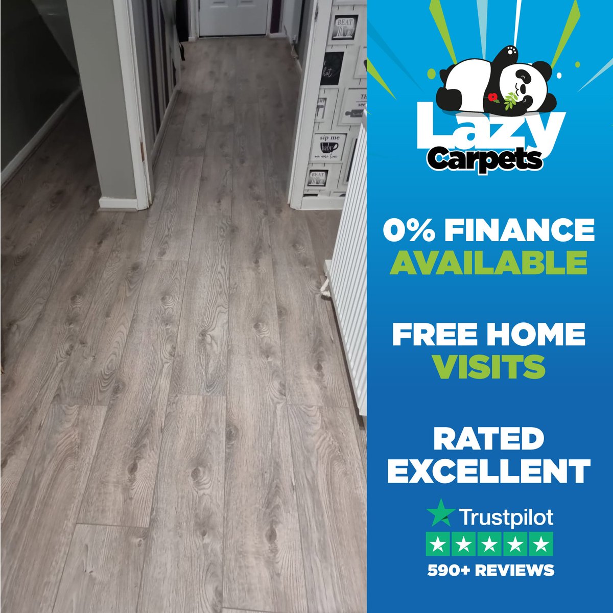 Another beautiful laminate floor install completed by the team.🐼
If you'd like the "Lazy" treatment, then why not contact us today and have your new floor fitted for Christmas!🎄

✅ Rated 5* Excellent On Trustpilot (590+) Reviews
💸 0% Finance available via DivideBuy and Klarna