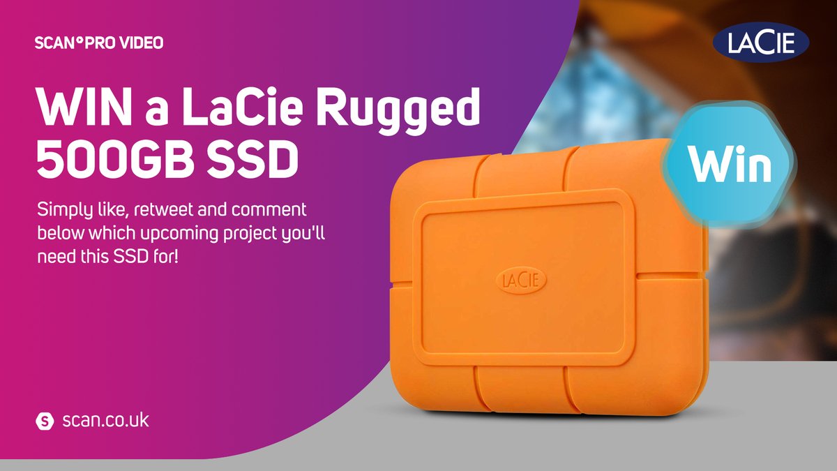 ScanProVideo's tweet photo. 🎊WIN a LaCie Rugged 500GB SSD hard drive!

Simply like, retweet and comment below which upcoming project you want this SSD for!

(UK entrants only, winner announced on 10/12/22)

Good luck!🍀 https://t.co/njoyVY4Xlr