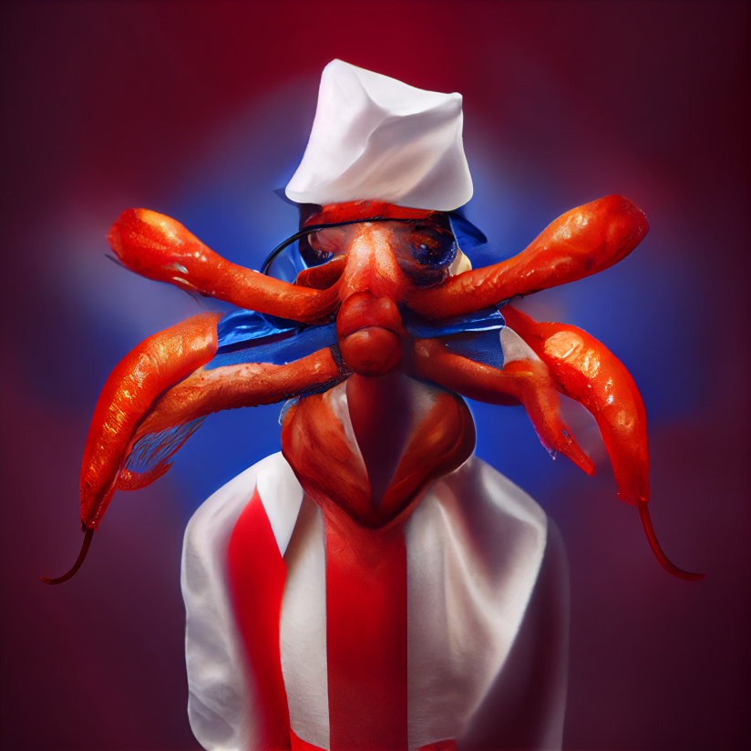 SwiftSprockets's tweet photo. Dr. Shrimp Puerto Rico... AI Generated - First attempt, playing around with Midjourney. @Joe_Gatto @SalVulcano @BQQuinn @jamessmurray https://t.co/7BHszVyJn8