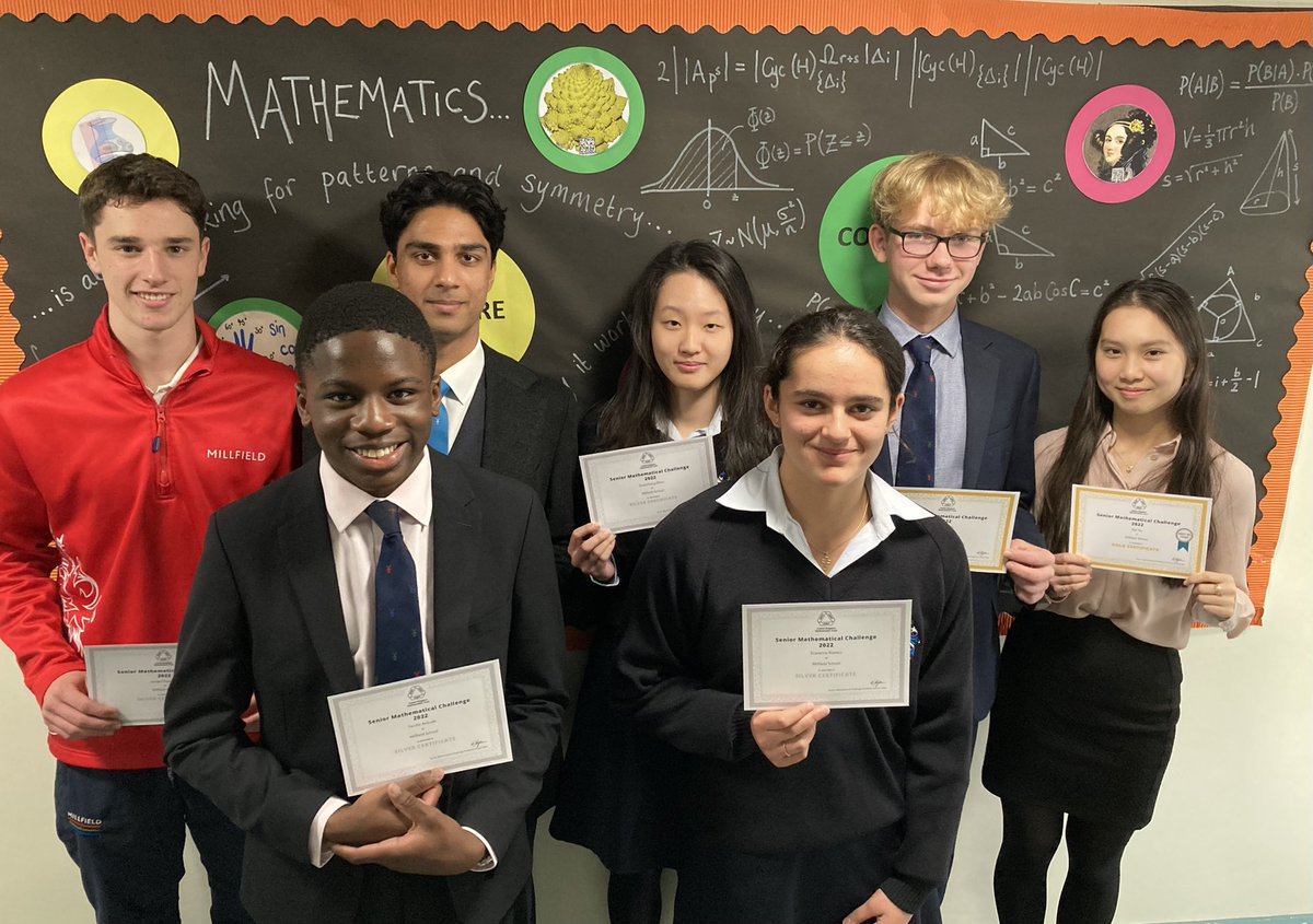 Congratulations to our Gold and Silver certificate holders from the UKMT Senior Maths Challenge.  Particular congratulations to Bertie (gold) and Caty and Shun (silver) who achieved brilliantly in the competition designed for sixth form students.