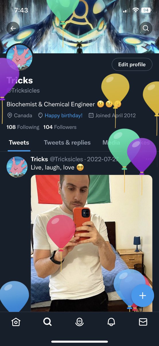 Tricksicles's tweet photo. Birthdays are like Valentine’s Day for one 🥺 🎁 https://t.co/eHwpU3YSpi