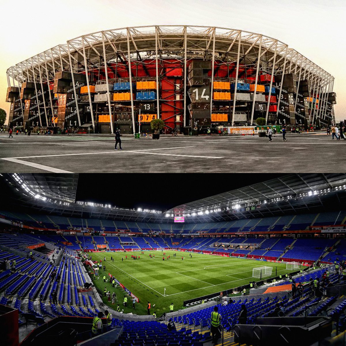 LeagueWazee's tweet photo. Stadium 974 in Ras Abu Aboud, Doha, made history even before its first match! 

Opened 30 November 2021, it is a temporary venue made from 974 recycled shipping containers that will host matches during the 2022 FIFA World Cup, after which it will be dismantled. https://t.co/aNef0L8cyO