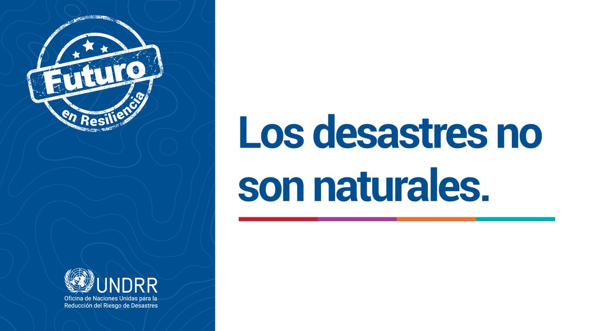 Existen “amenazas naturales”, como 🌋🌪️🌊🌀🏚️🔥🥵, pero no existen “desastres naturales”, pues estas amenazas no tienen porqué conducir a un desastre.

No podemos evitar que sucedan las amenazas naturales, pero podemos evitar que se conviertan en desastres.

#FuturoEnResiliencia