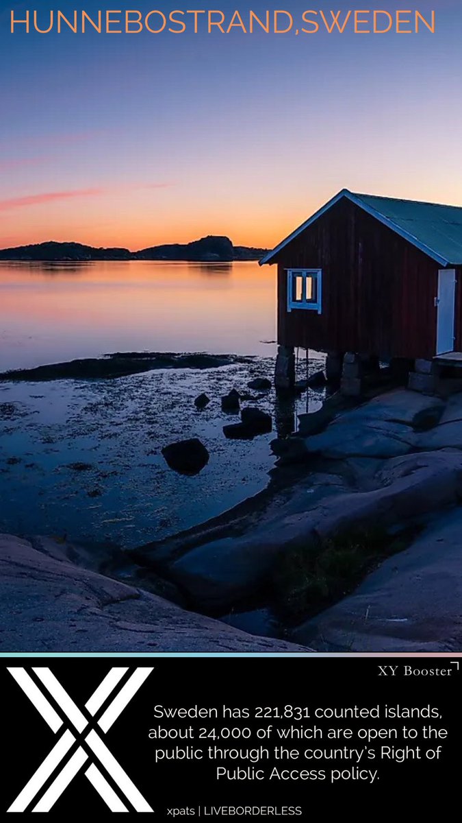 Sweden has 221,831 counted islands, about 24,000 of which are open to the public through the country’s Right of Public Access policy. #sweden #islands #expat #country #visa