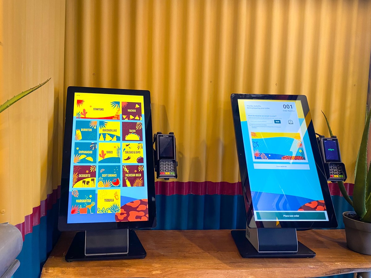 kestronics's tweet photo. Congratulations to The Mexican for opening their new take-out restaurant in Hertford 🌮 🙌 It was great to stop by and order some delicious food using the @elotouch 22" Touchscreen with an ELO wallaby, for a quick service while staying on brand 🌯
#eloiseverywhere #selforder https://t.co/1jLpIYZWan