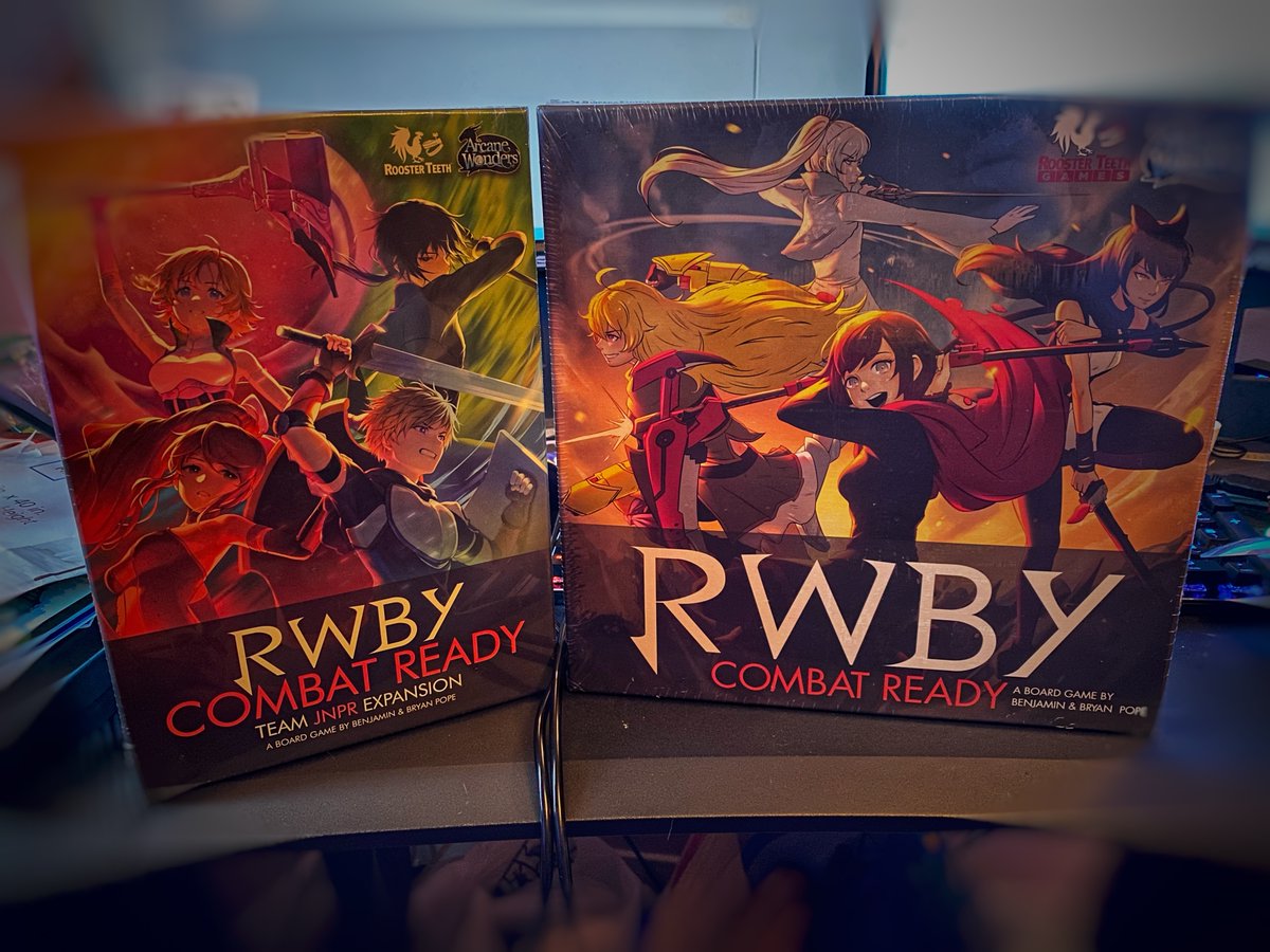 New to the shelf RWBY Combat Ready by @RoosterTeeth and @ArcaneWonders Make sure to tune in later today for live unboxing on @Twitch #boardgame #boardgamegeek #tabletopgames #tabletop #gamenight #gaming #boardgaming #bgg #playmoregames #bbgcommunity #boardgamegirl @DexEnvoy
