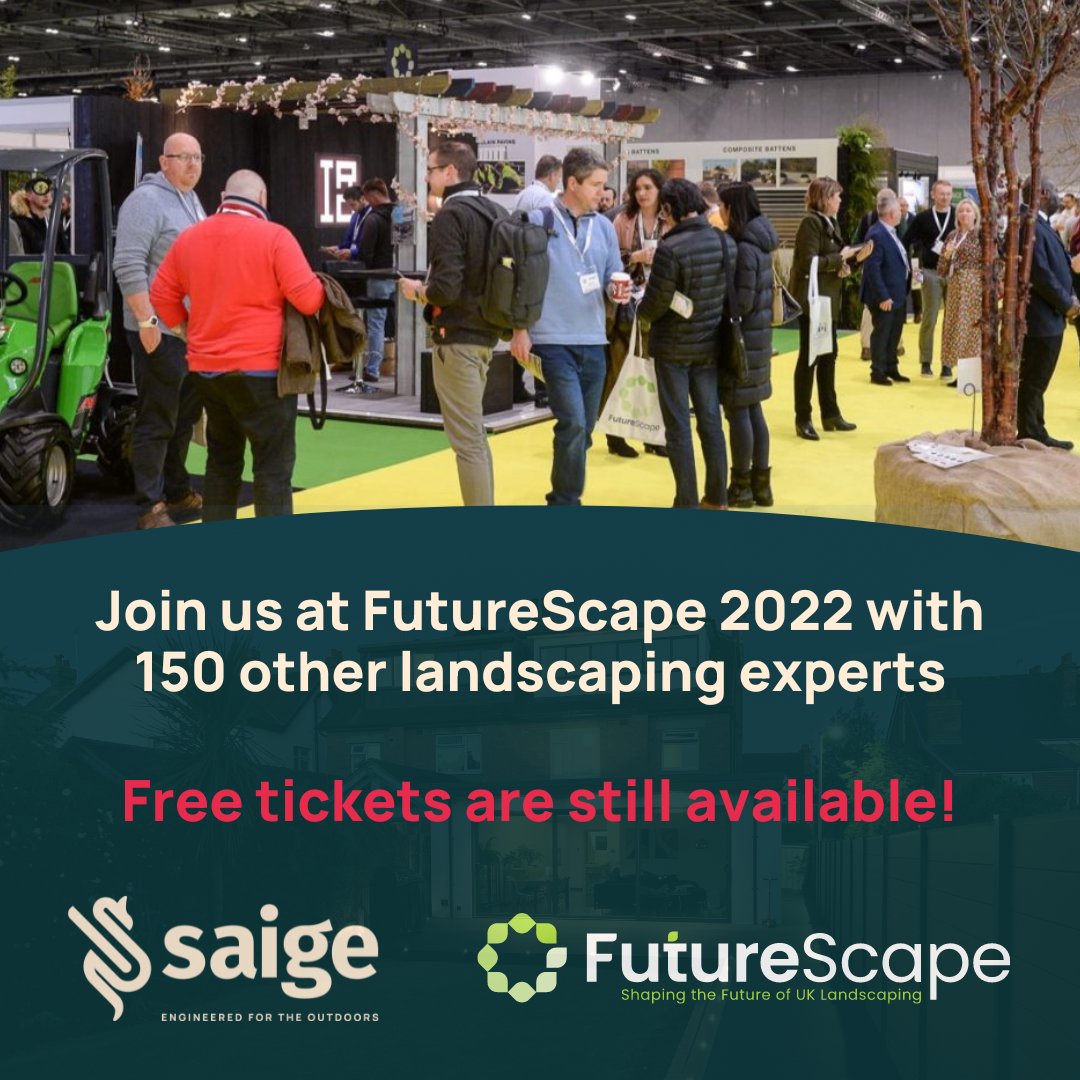 We're taking to the stage for #FutureScape in less than a week, along with 150 other #landscaping experts!

Purchase your #freetickets for seminars, exhibitions and the chance to create your #dreamgarden.