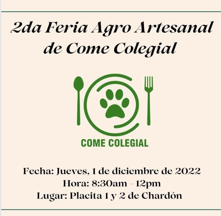 ¡Colegiales! 💚💚💚

¡Nos complace informarles que por segunda ocasión se estará llevando a cabo la Feria Agro Artesanal de Come Colegial! 🤩

El semestre pasado fue muy exitosa donde artesanos colegiales pudieron exhibir sus productos.
