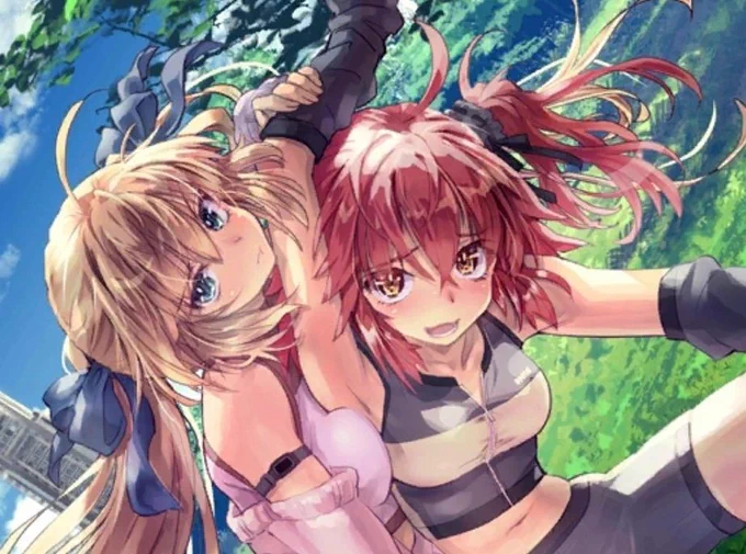 キャストリアとぐだ子の礼装、キャスのリボンは村正の手製、ぐだの髪飾りはオベロンという仮説。(だからキャスはムッとなり、ぐだはそれを付けてるので照れた)(個人の想像) 