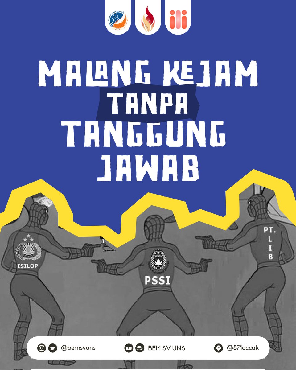 [1 BULAN KANJURUHAN TANPA TANGGUNG JAWAB]

1 Oktober 2022, pertandingan panas antara Arema vs Persebaya merenggut ratusan nyawa. Keterlibatan elemen negara tidak dapat kabur dari tanggung jawabnya. Kanjuruhan, salah siapa?
Informasi selengkapnya
instagram.com/p/CkvUJMDvW_K/…