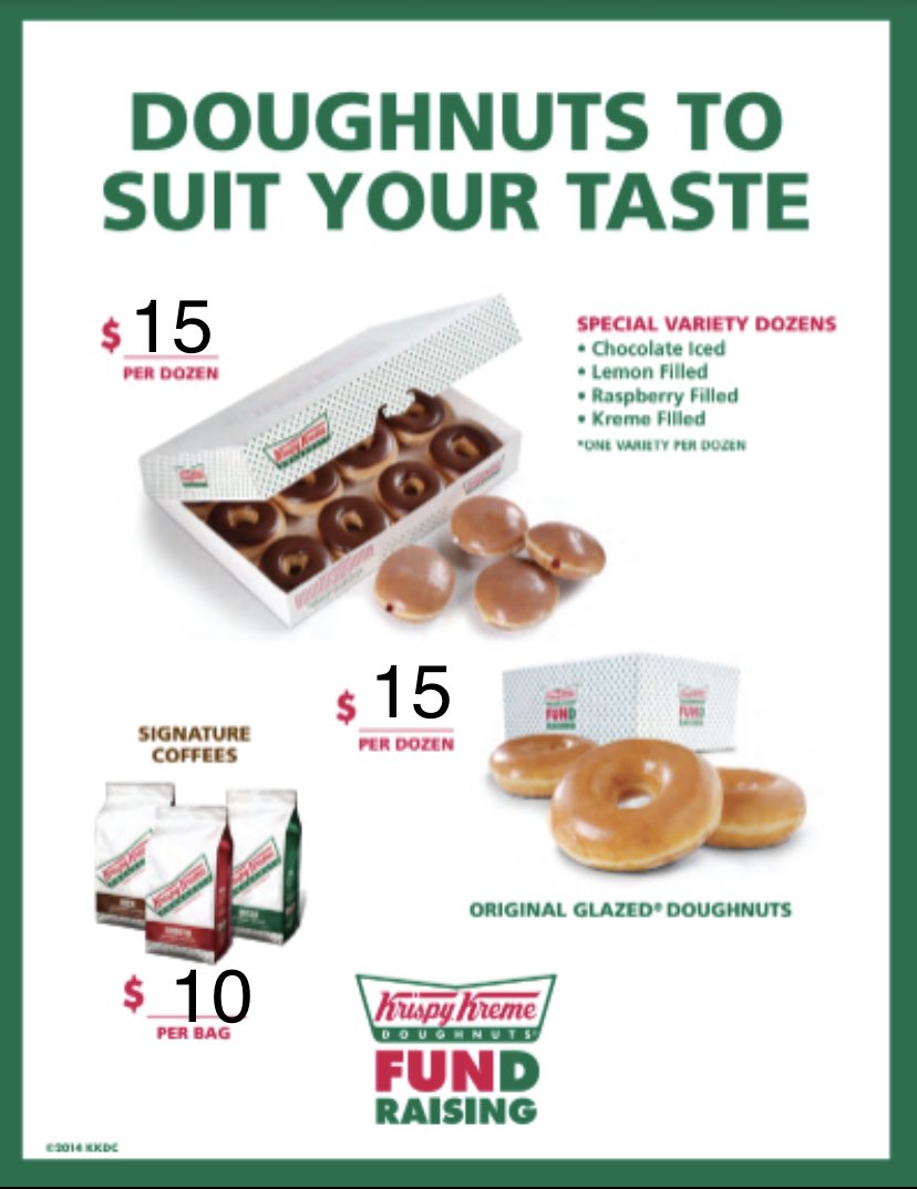 Krispy Kreme Donuts are officially for sale! Help support the KHS student body! Order through Ms. Dos Santos in room 303, or see her for an order for to help sell! Sales end 11/16