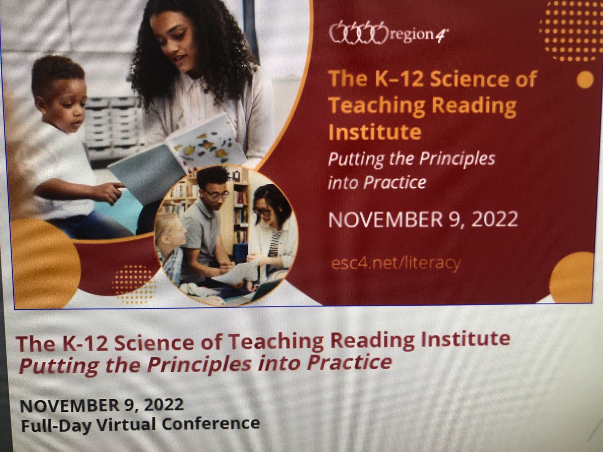 Fabulous Day to be a Reader - come join us!
*My prez is pre-recorded- kiddos, I’m on campus today.🤓

#Region4
#Science of Reading
#RPND
#Katyisddyslexia
#DyslexiaAndMore