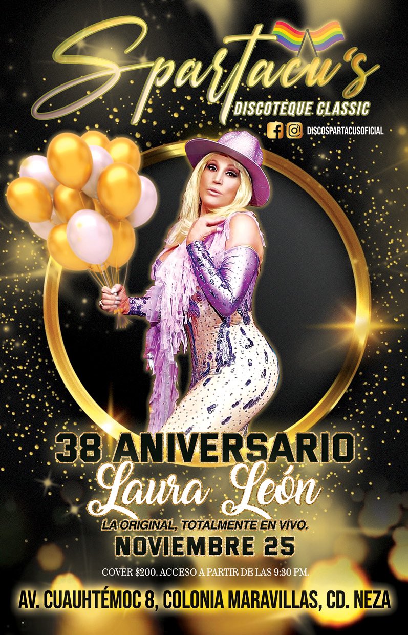 Una VERDADERA reina gay en el 38 aniversario de Disco #Spartacus ?@LauraLeonOF (la original). Agenden