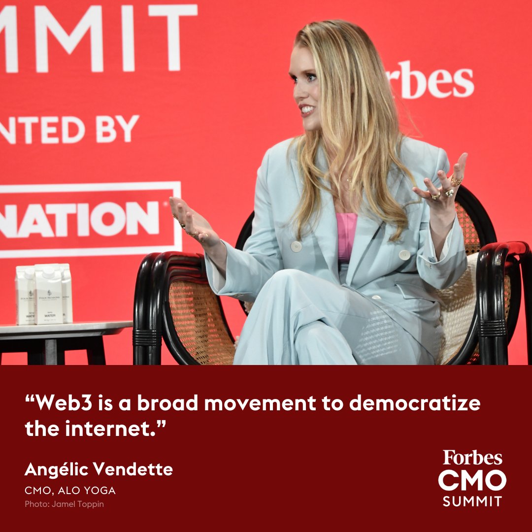 .<a href="/AngelicVendette/">angelicvendette</a>, CMO at Alo Yoga, spoke about Web3 at the #ForbesCMO Summit. trib.al/9qbasL0