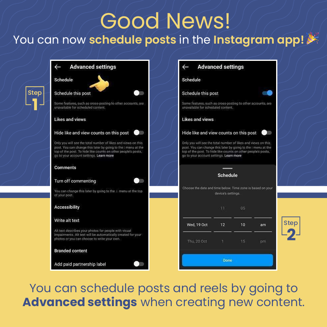 DigilocalIn's tweet photo. Instagram users with professional accounts can now schedule posts and reels up to 75 days in advance directly from the mobile app.
Isn't this a cool feature, what do you think about the new feature, comment below 👇 
.
.
.
.
.
.
.
#digilocal #instagram #newfeature #scheduling https://t.co/kQfg4Uu5bO