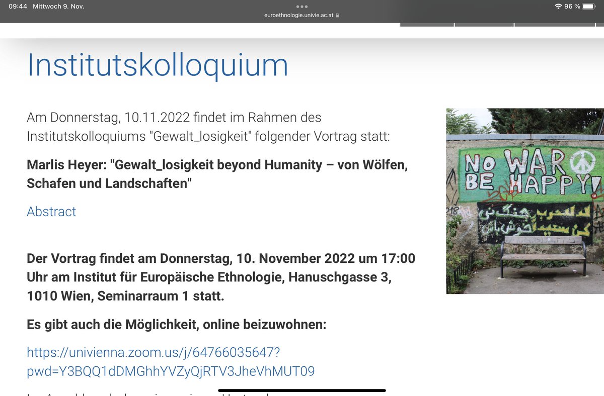 Alexa Färber (@faerber_alexa) on Twitter photo „Gewalt_losigkeit beyond Humanity“: Morgen, 10.9. 17 Uhr ist wieder Zeit zum gemeinsamen Nachdenken über Gewaltlosigkeit - was könnte es aktuelleres geben? Zu Gast: Marlis Heyer <a href="/Uni_WUE/">Universität Würzburg #UniWürzburg</a> vor Ort & online
#EuropeanEthnology
#HumanAnimalStudies
euroethnologie.univie.ac.at/einzelansicht/… „Gewalt_losigkeit beyond Humanity“: Morgen, 10.9. 17 Uhr ist wieder Zeit zum gemeinsamen Nachdenken über Gewaltlosigkeit - was könnte es aktuelleres geben? Zu Gast: Marlis Heyer <a href="/Uni_WUE/">Universität Würzburg #UniWürzburg</a> vor Ort & online
#EuropeanEthnology
#HumanAnimalStudies
euroethnologie.univie.ac.at/einzelansicht/…